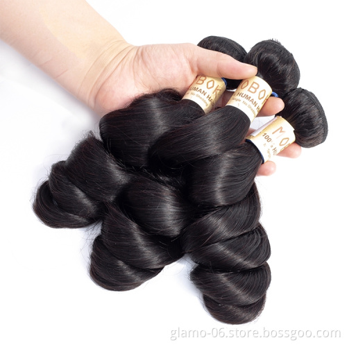 100% Unprocessed Human Hair Bundles Virgin Cuticle Aligned Hair Extension Deep Brazilian Hairs Loose Wave Bundles With Closure
